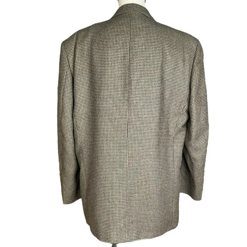 Lana Moda Fine Italian Fabric 3-Button Tweed Blazer Jacket Silk Wool Size 41 R